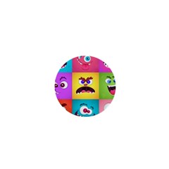 Monsters-emotions-scary-faces-masks-with-mouth-eyes-aliens-monsters-emoticon-set 1  Mini Buttons by uniart180623