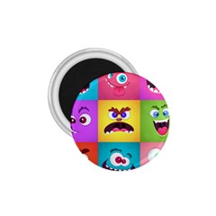 Monsters-emotions-scary-faces-masks-with-mouth-eyes-aliens-monsters-emoticon-set 1 75  Magnets by uniart180623