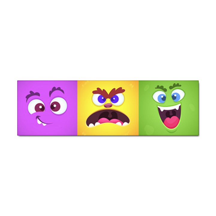 Monsters-emotions-scary-faces-masks-with-mouth-eyes-aliens-monsters-emoticon-set Sticker Bumper (10 pack)