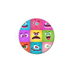 Monsters-emotions-scary-faces-masks-with-mouth-eyes-aliens-monsters-emoticon-set Golf Ball Marker (4 Pack) by uniart180623