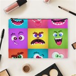 Monsters-emotions-scary-faces-masks-with-mouth-eyes-aliens-monsters-emoticon-set Cosmetic Bag (Large) Front