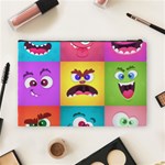 Monsters-emotions-scary-faces-masks-with-mouth-eyes-aliens-monsters-emoticon-set Cosmetic Bag (Large) Back