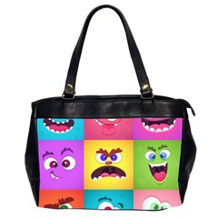 Monsters-emotions-scary-faces-masks-with-mouth-eyes-aliens-monsters-emoticon-set Oversize Office Handbag (2 Sides) by uniart180623