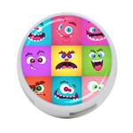 Monsters-emotions-scary-faces-masks-with-mouth-eyes-aliens-monsters-emoticon-set 4-Port USB Hub (Two Sides) Back