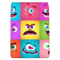 Monsters-emotions-scary-faces-masks-with-mouth-eyes-aliens-monsters-emoticon-set Removable Flap Cover (l) by uniart180623