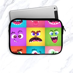 Monsters-emotions-scary-faces-masks-with-mouth-eyes-aliens-monsters-emoticon-set Apple Ipad Mini Zipper Cases by uniart180623