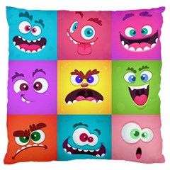 Monsters-emotions-scary-faces-masks-with-mouth-eyes-aliens-monsters-emoticon-set Standard Premium Plush Fleece Cushion Case (two Sides) by uniart180623