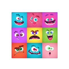 Monsters-emotions-scary-faces-masks-with-mouth-eyes-aliens-monsters-emoticon-set Satin Bandana Scarf 22  X 22  by uniart180623