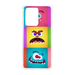 Monsters-emotions-scary-faces-masks-with-mouth-eyes-aliens-monsters-emoticon-set Samsung Galaxy S20 Ultra 6 9 Inch Tpu Uv Case by uniart180623