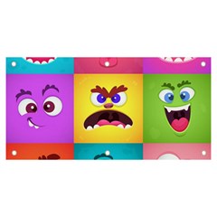 Monsters-emotions-scary-faces-masks-with-mouth-eyes-aliens-monsters-emoticon-set Banner And Sign 6  X 3  by uniart180623