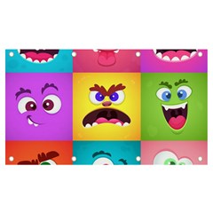 Monsters-emotions-scary-faces-masks-with-mouth-eyes-aliens-monsters-emoticon-set Banner And Sign 7  X 4  by uniart180623