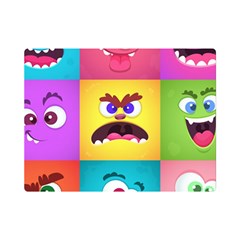 Monsters-emotions-scary-faces-masks-with-mouth-eyes-aliens-monsters-emoticon-set Premium Plush Fleece Blanket (mini) by uniart180623