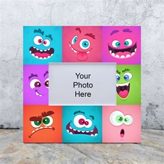 Monsters-emotions-scary-faces-masks-with-mouth-eyes-aliens-monsters-emoticon-set White Box Photo Frame 4  X 6  by uniart180623