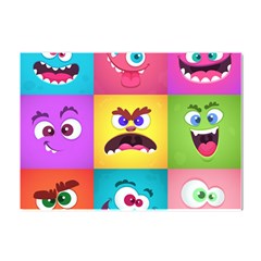 Monsters-emotions-scary-faces-masks-with-mouth-eyes-aliens-monsters-emoticon-set Crystal Sticker (a4) by uniart180623