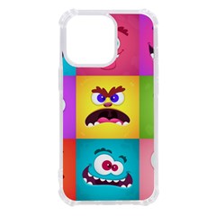 Monsters-emotions-scary-faces-masks-with-mouth-eyes-aliens-monsters-emoticon-set Iphone 13 Pro Tpu Uv Print Case by uniart180623