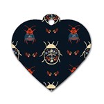 Floral-bugs-seamless-pattern Dog Tag Heart (One Side) Front