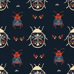 Floral-bugs-seamless-pattern Play Mat (square) by uniart180623