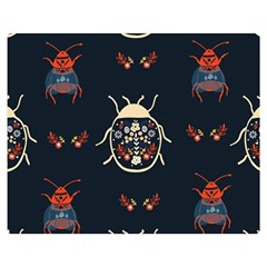 Floral-bugs-seamless-pattern Two Sides Premium Plush Fleece Blanket (medium) by uniart180623