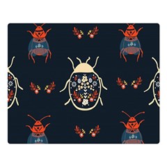 Floral-bugs-seamless-pattern Premium Plush Fleece Blanket (large)