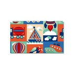 Toy-transport-cartoon-seamless-pattern-with-airplane-aerostat-sail-yacht-vector-illustration Sticker (Rectangular) Front