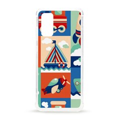 Toy-transport-cartoon-seamless-pattern-with-airplane-aerostat-sail-yacht-vector-illustration Samsung Galaxy S20 6 2 Inch Tpu Uv Case by uniart180623