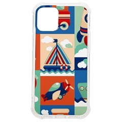 Toy-transport-cartoon-seamless-pattern-with-airplane-aerostat-sail-yacht-vector-illustration Iphone 12 Mini Tpu Uv Print Case	 by uniart180623