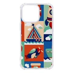 Toy-transport-cartoon-seamless-pattern-with-airplane-aerostat-sail-yacht-vector-illustration Iphone 13 Pro Tpu Uv Print Case by uniart180623