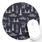 New York City Nyc Pattern Round Mousepad Front