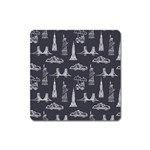 New York City Nyc Pattern Square Magnet Front