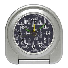 New York City Nyc Pattern Travel Alarm Clock by uniart180623