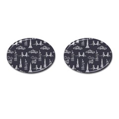 New York City Nyc Pattern Cufflinks (oval) by uniart180623