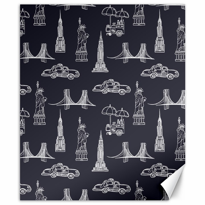 New York City Nyc Pattern Canvas 8  x 10 