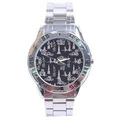 New York City Nyc Pattern Stainless Steel Analogue Watch by uniart180623