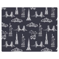 New York City Nyc Pattern Two Sides Premium Plush Fleece Blanket (Medium)