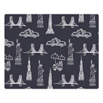 New York City Nyc Pattern Two Sides Premium Plush Fleece Blanket (Large) 80 x60  Blanket Front