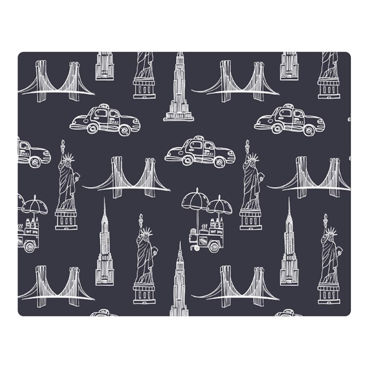 New York City Nyc Pattern Two Sides Premium Plush Fleece Blanket (Large)