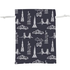 New York City Nyc Pattern Lightweight Drawstring Pouch (XL)