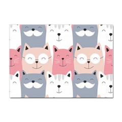 Cute Seamless Pattern With Cats Sticker A4 (10 Pack) by uniart180623