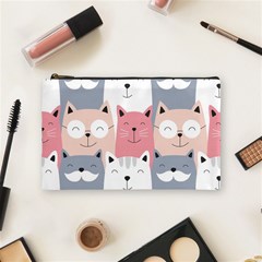 Cute Seamless Pattern With Cats Cosmetic Bag (medium) by uniart180623