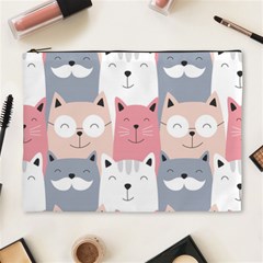 Cute Seamless Pattern With Cats Cosmetic Bag (xl) by uniart180623