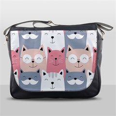 Cute Seamless Pattern With Cats Messenger Bag by uniart180623