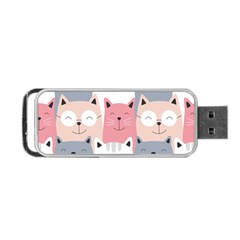 Cute Seamless Pattern With Cats Portable Usb Flash (two Sides) by uniart180623