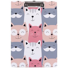 Cute Seamless Pattern With Cats A4 Acrylic Clipboard by uniart180623