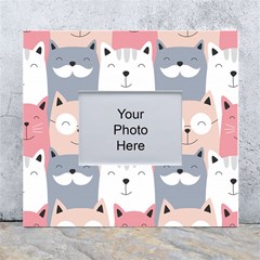 Cute Seamless Pattern With Cats White Wall Photo Frame 5  X 7  by uniart180623