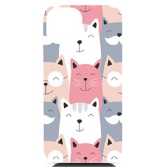 Cute Seamless Pattern With Cats Iphone 14 Black Uv Print Case by uniart180623