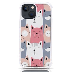 Cute Seamless Pattern With Cats Iphone 13 Mini Tpu Uv Print Case