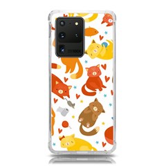 Seamless Pattern With Kittens White Background Samsung Galaxy S20 Ultra 6 9 Inch Tpu Uv Case by uniart180623