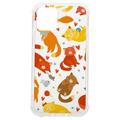 Seamless Pattern With Kittens White Background Iphone 12 Mini Tpu Uv Print Case	 by uniart180623