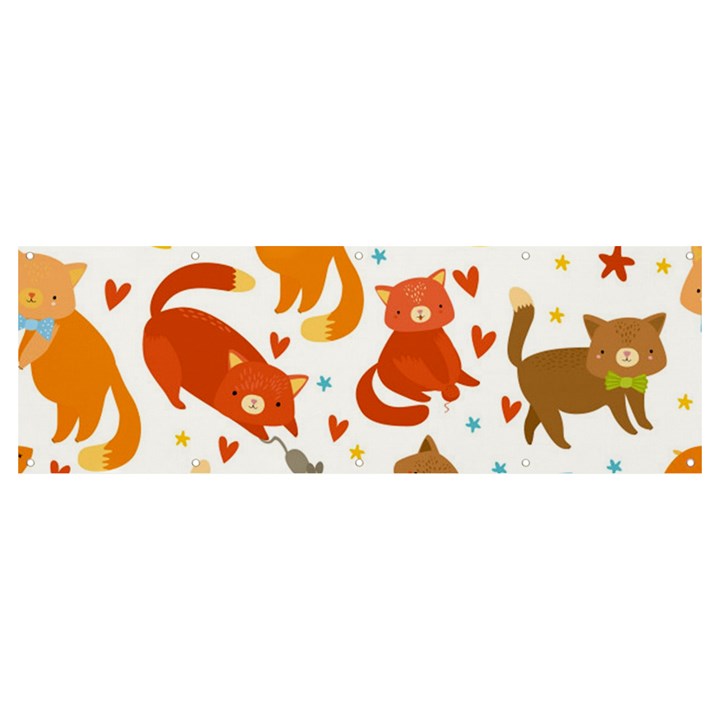 Seamless Pattern With Kittens White Background Banner and Sign 12  x 4 