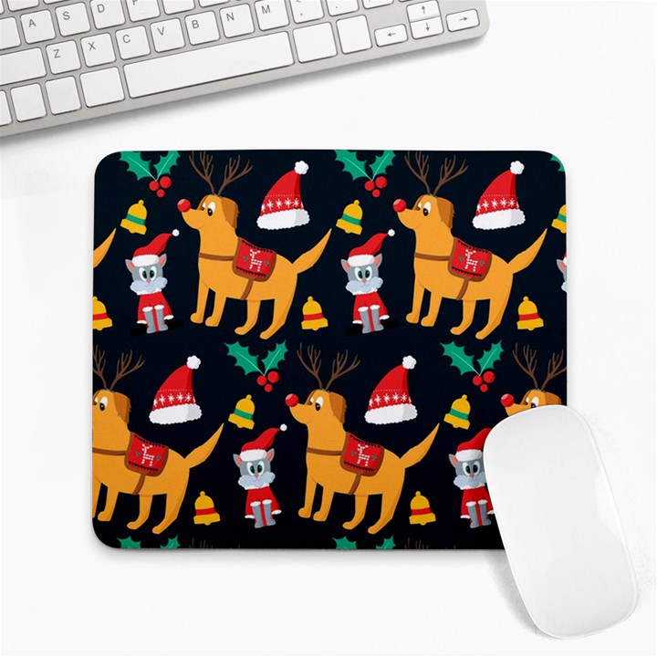 Funny Christmas Pattern Background Large Mousepad